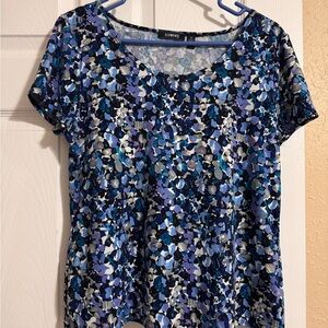 Women's Blue Floral Top